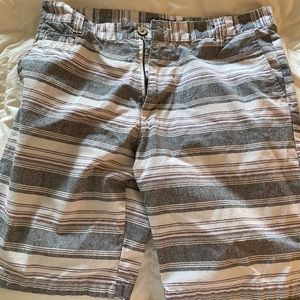 Kudeta Men’s grey/white/purple striped shorts
